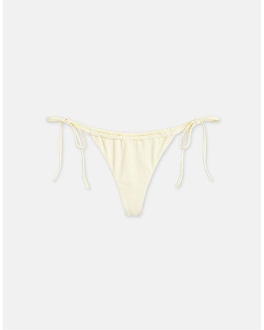 Pull&Bear Green Gathered Bikini Bottoms