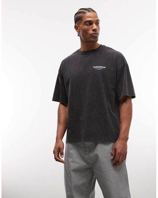 Faded Store Black Logo T-shirt With Rolling Dice Back Print for men