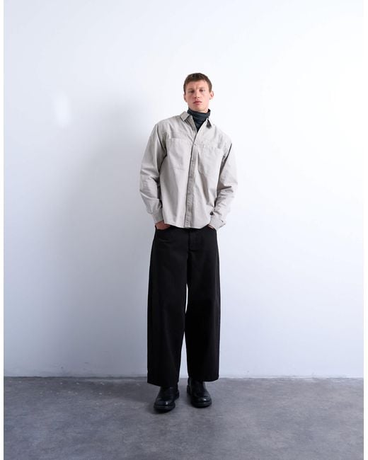 Topman White Regular Fit Ripstop Overshirt for men