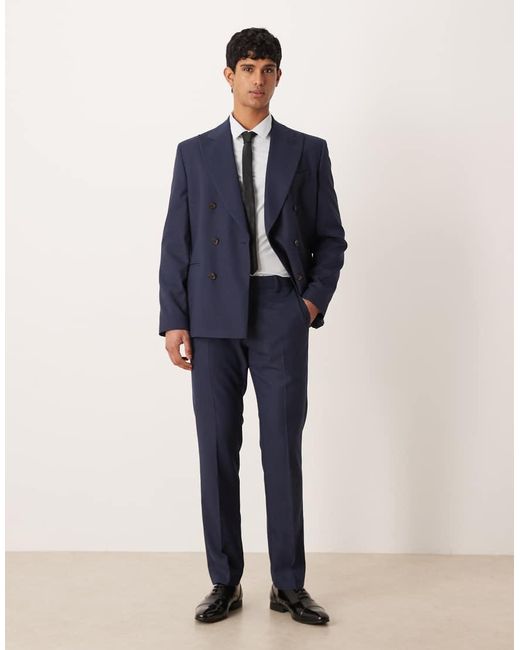 ASOS Blue Slim Suit Trousers for men