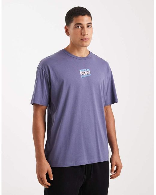 Jack & Jones Blue T-Shirt With Mountain Backprint for men