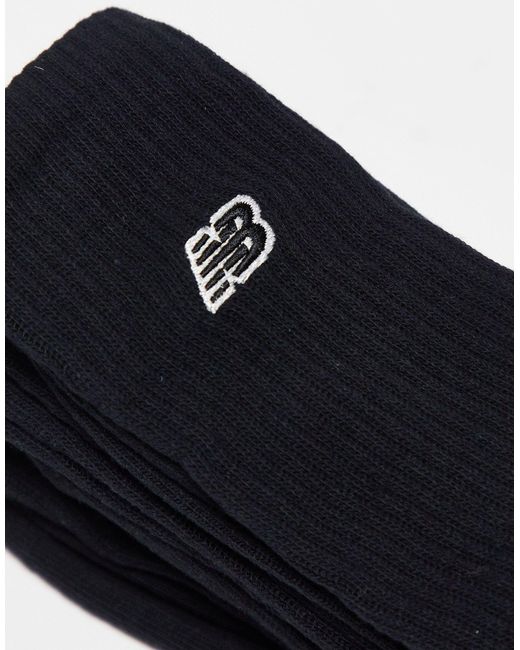 New Balance Black Embroidered Logo Crew Socks 3 Pack for men