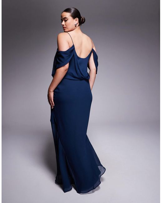 sachin and babi light blue dress Mac Duggal Navy Blue Maxi Chiffon Sleeveless