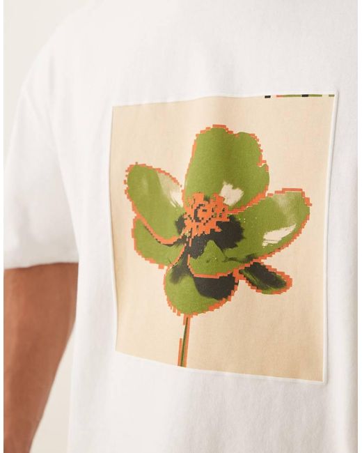 Camiseta Blanca Extragrande Con Estampado En El Pecho De ASOS de hombre de color Natural