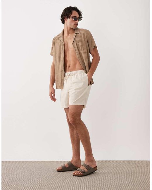 South Beach Brown Crochet Beach Shirt for men