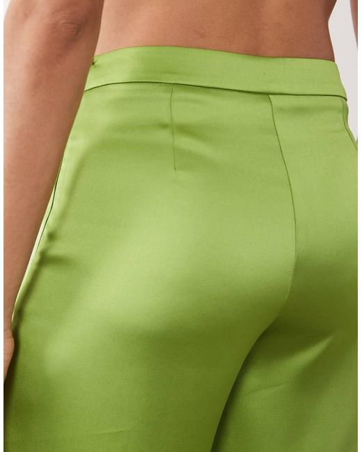 Mango Green Dylan Satin Straight Leg Trouser Co-ord
