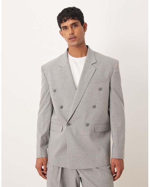 ASOS Gray Relaxed Boxy Suit Jacket for men