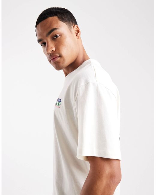 Jack & Jones Gray Oversized T-shirt With Golf Print for men