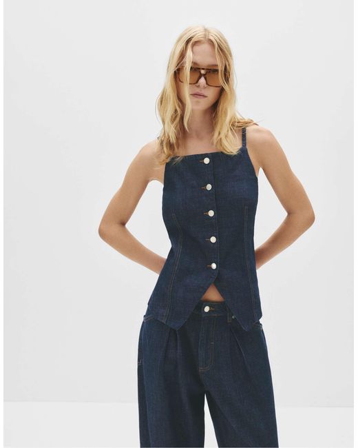 Pull&Bear Blue – denim-weste