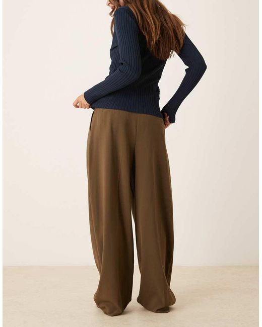 Mango Blue Pleat Front Tailored Trouser