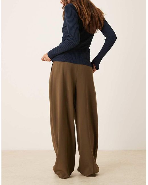 Mango Blue Pleat Front Tailored Trouser