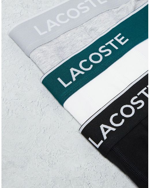 Lacoste White 3 Pack Trunks for men