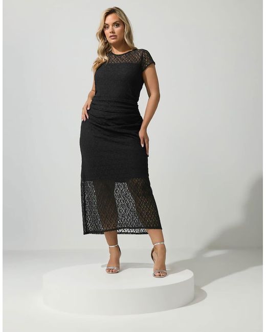 Yours Clothing Black Lace Maxi Dress