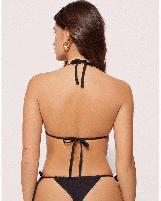 Tezenis Black Non-Padded Sliding Triangle Bikini Top