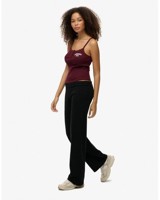 Superdry Black Athletic Essentials Fold Over Joggers