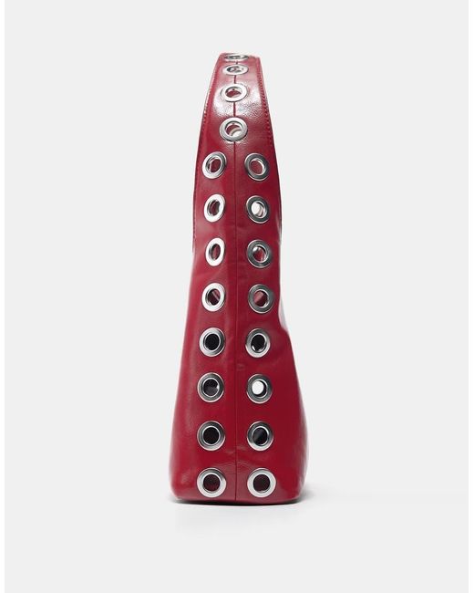 Pull&Bear Red Top Handle Bag With Eyelets