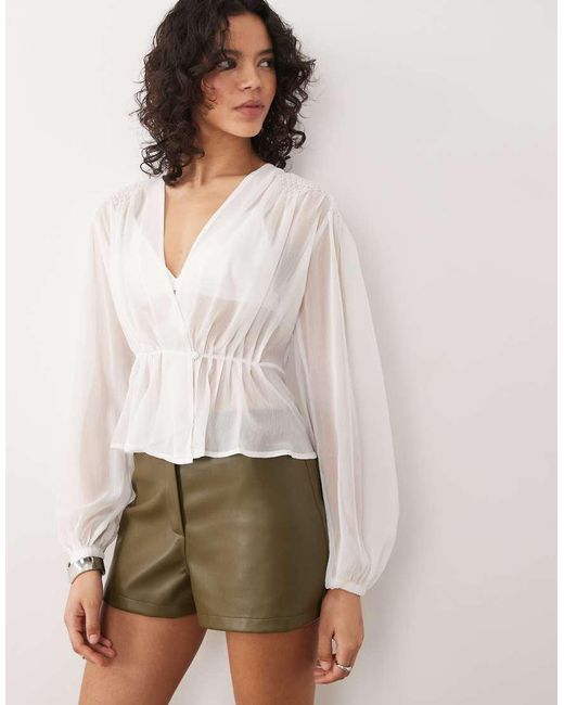 ASOS Natural Pu Mid Rise Shorts