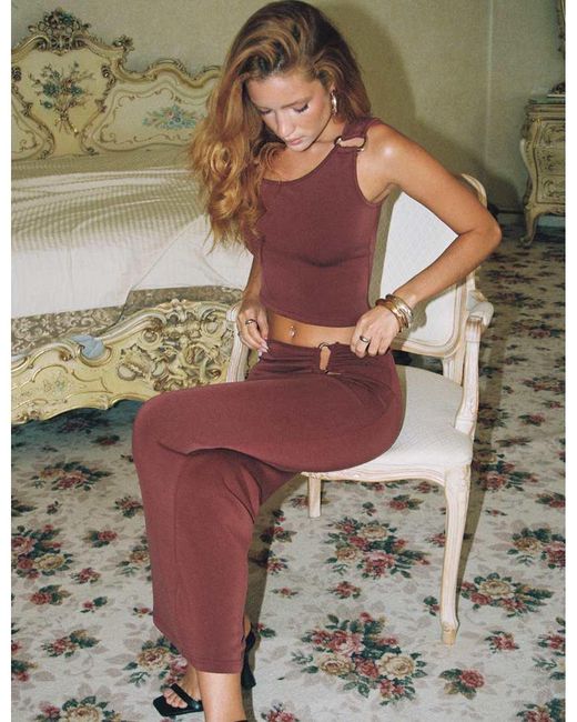 Princess Polly Gray Slinky Metal Detail Maxi Skirt Co-Ord