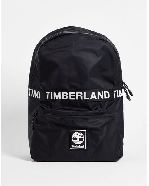 Timberland Black Strip Logo Backpack for men