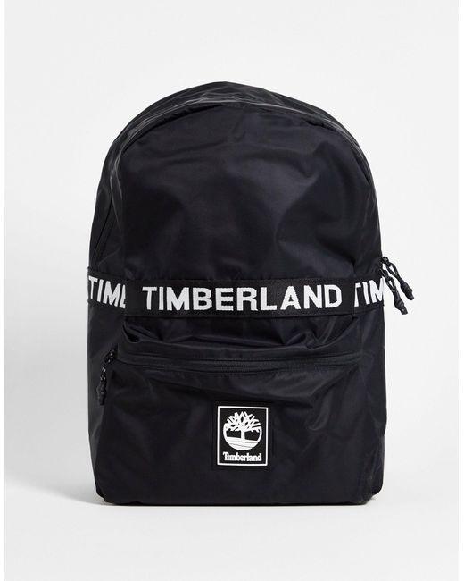 Mochila negra con logo strip Timberland de hombre de color Black
