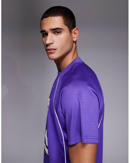 Courtside Purple Boxy Soccer Jersey for men