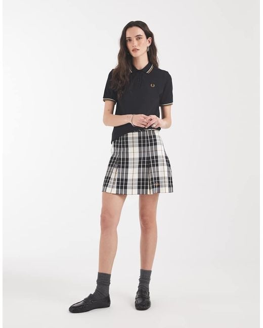 Fred Perry White Tartan Mini Skirt