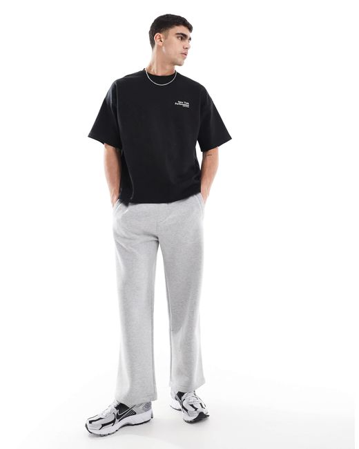 Pull&Bear – angeraute jogginghose in Black für Herren