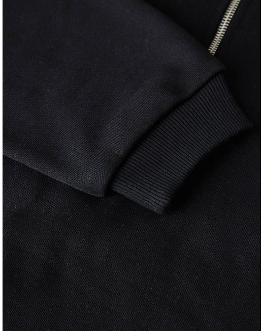 Sweat à col zippé en tissu épais 400 g/m 2 ASOS pour homme en coloris Black