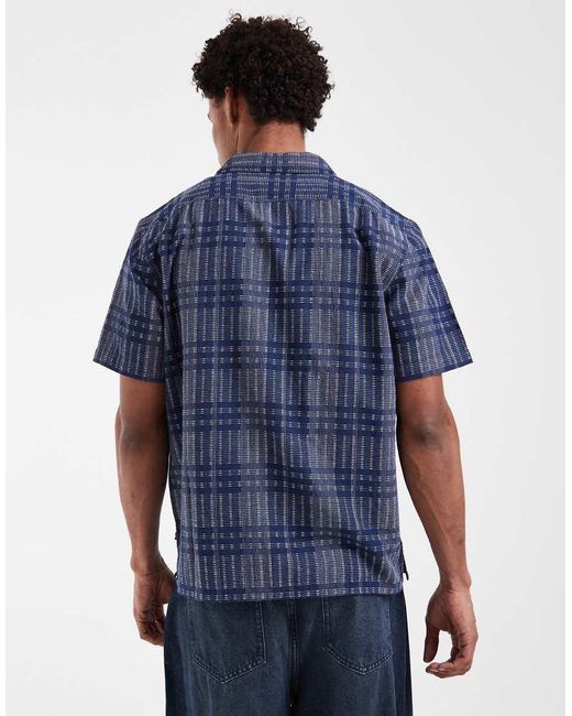 Levi's Blue Dobby Plaid Shirt for men