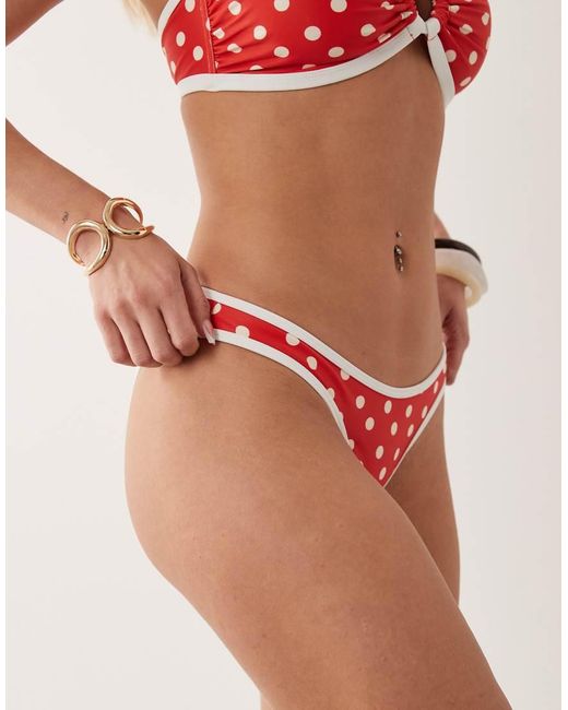 Peek & Beau Red High Leg Bikini Bottom