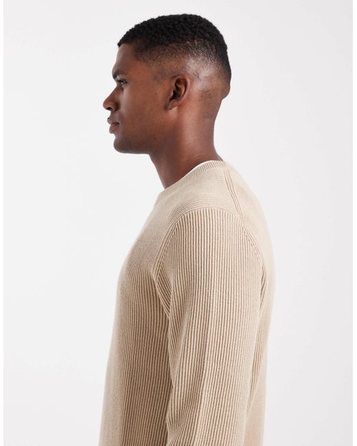 Jack & Jones Natural Ribbed Jumper for men