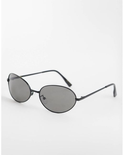 Mango Black Oval Metal Frame Sunglasses