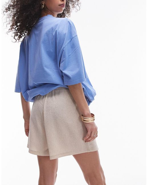 Short casual effet froissé avec lien TOPSHOP en coloris Blue