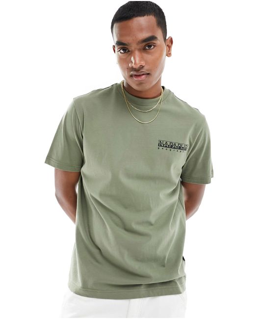 Camiseta con estampado gráfico en la espalda gouin Napapijri de hombre de color Green