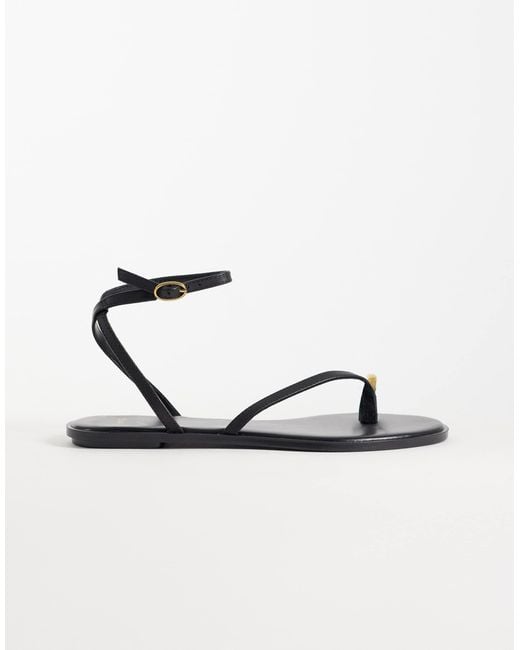 Mango White Hardware Detailing Flat Sandals