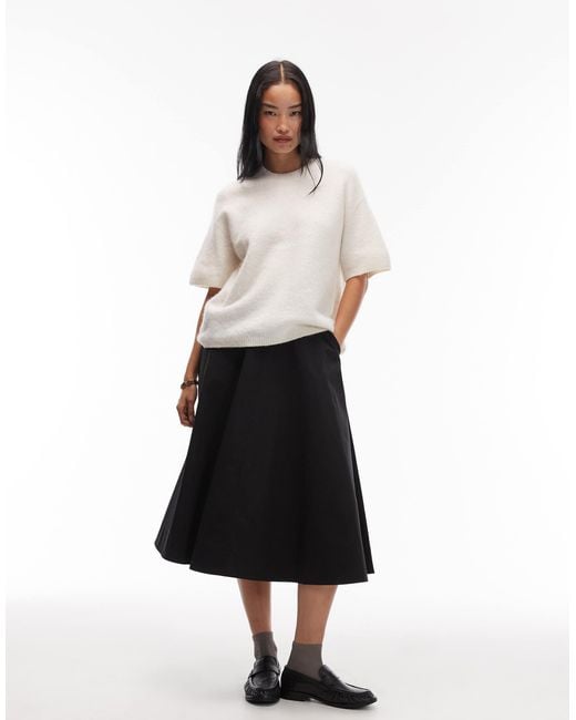 ARKET White Alpaca And Wool Blend Short Sleeve Sweater
