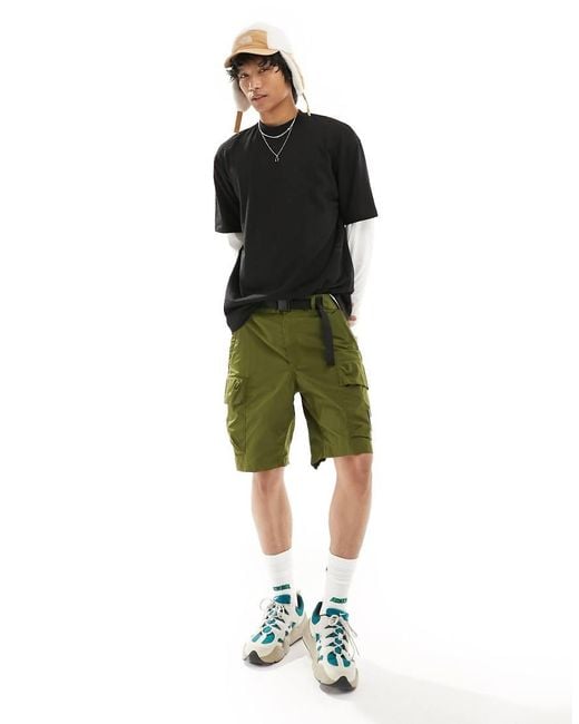 The North Face Green Nse Belted Cargo Shorts for men