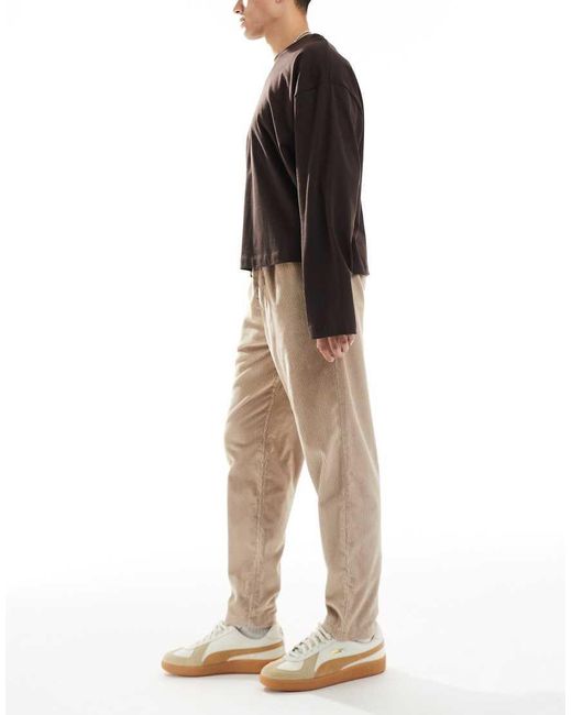 New Look Black Pull On Cord Pants for men