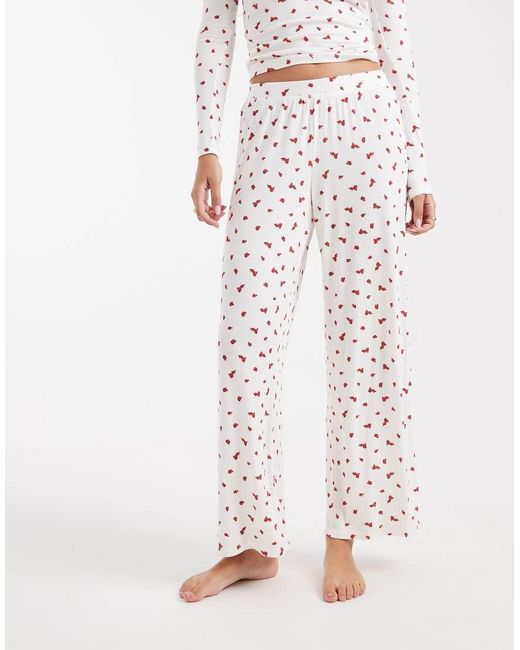 Cotton On White Sleep Recovery Wide Leg Pants