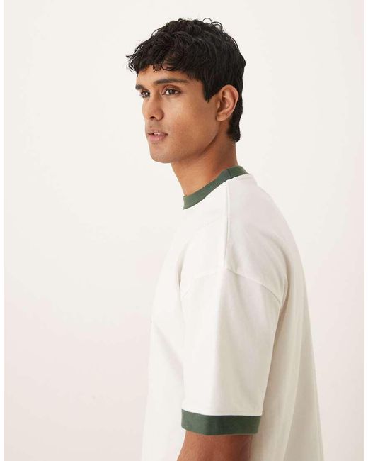 Prohibited White Contrast T-Shirt for men