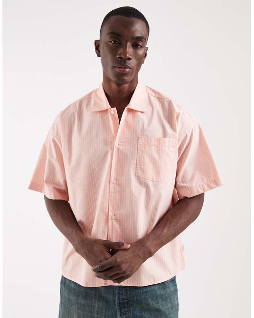 Jack & Jones Pink Boxy Poplin Shirt for men