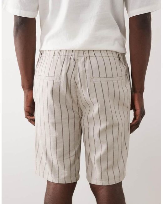 Only & Sons Natural Loose Fit Shorts With Linen for men