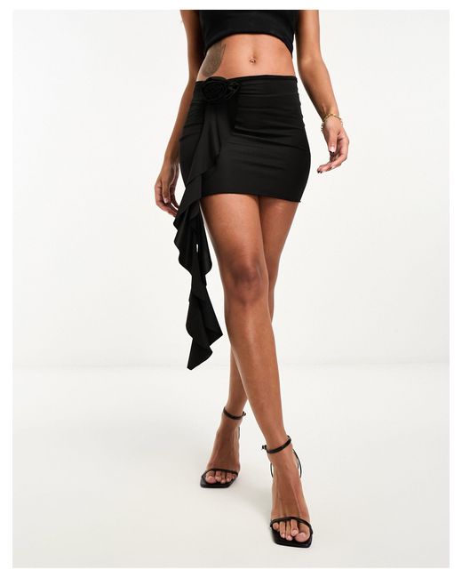 SIMMI Black Simmi Corsage Mini Skirt