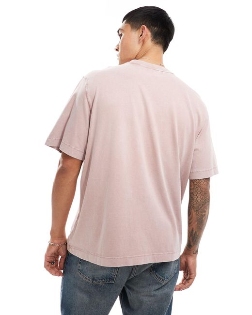 Abercrombie & Fitch – vintage blank – locker geschnittenes t-shirt mit acid-waschung in Pink für Herren