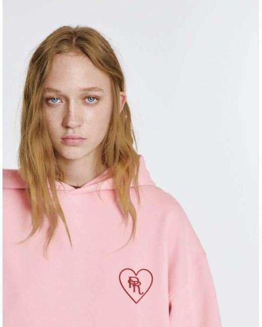 Pull&Bear Pink Heart Graphic Hoodie