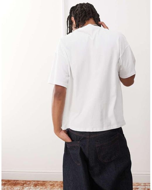 Camiseta Blanca De Corte Cuadrado Con Estampado Gráfico Great De Weekday de hombre de color White