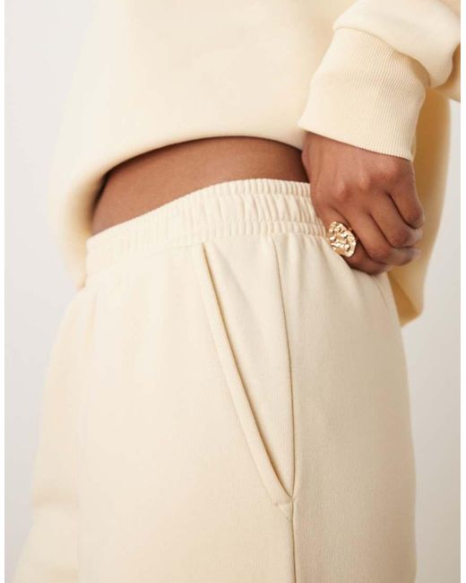 ASOS Natural Wide Leg Brushback Trackies