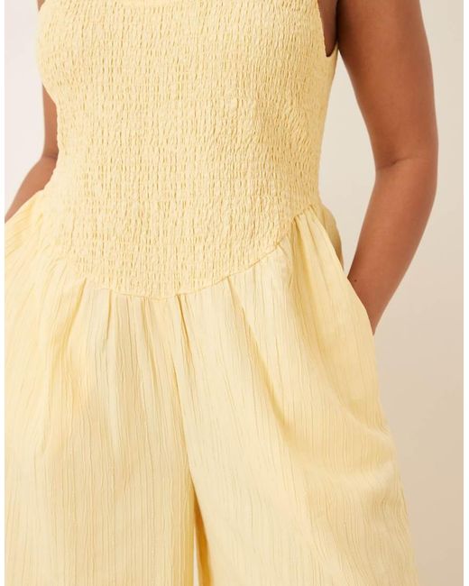 ASOS Natural Asos Design Curve Scoop Neck Crinkle Jumpsuit