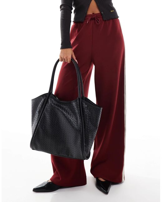 ASOS Black Weave Tubular Tote Bag