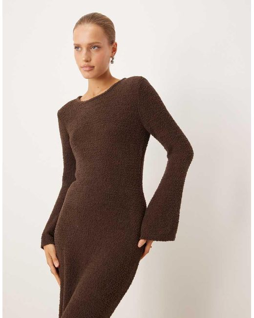 Vila Brown Super Soft Fluffy Maxi Jumper Dress